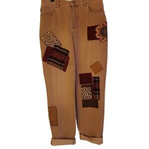 Ralph Lauren Vintage Jeans Upcycled; Reworked Boho Patched‎ Stitched S10